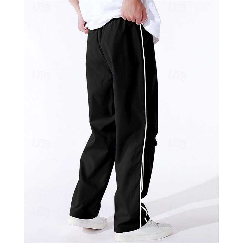 Men's Tech Pants Trousers Casual Pants Pocket Elastic Waist Drawstring Patchwork Comfort Sports Outdoor Daily Fashion Casual Black Army Green Micro-elastic4