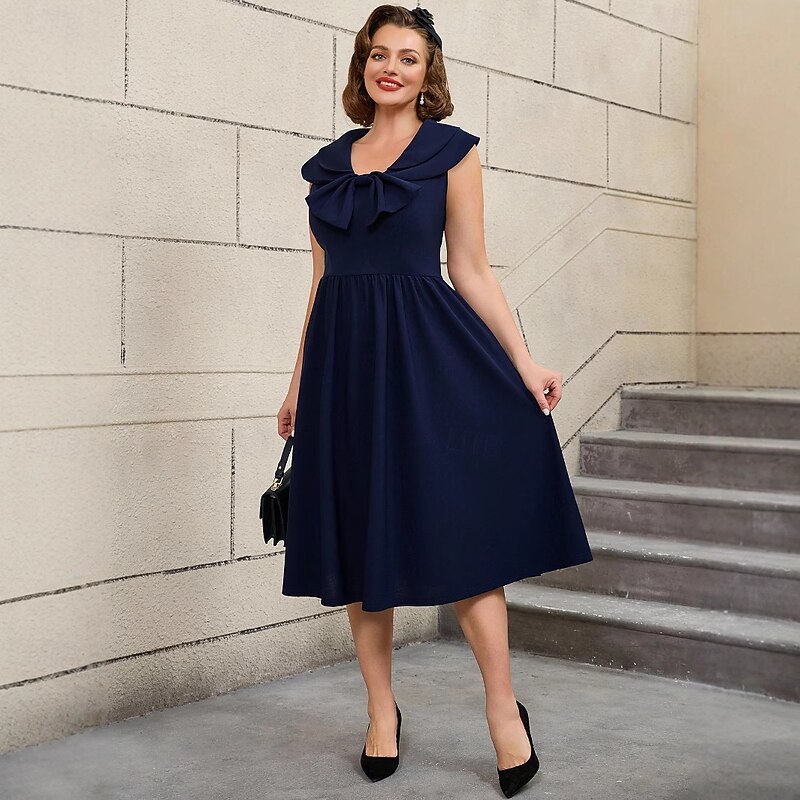 Retro Vintage 1950s Rockabilly Midi A Line Dress Flare Dress Plus Size Fancy Dress Women's Vacation Party & Evening Retro Theme Party Adults' Dress Spring & Summer2