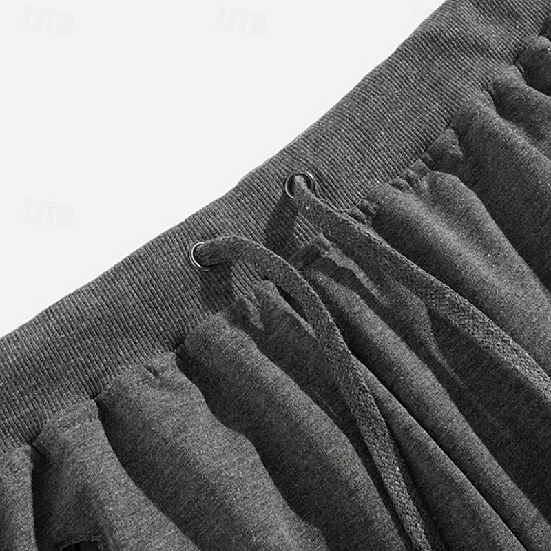 Men's Sweatpants Joggers Trousers Pocket Elastic Waist Drawstring Color Block Comfort Sports Outdoor Daily Fashion Casual Black Light Grey Micro-elastic2