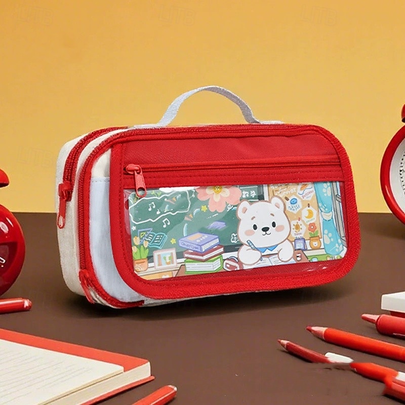 Fashion Pencil Case for Kid Creative Design Solid Color Stationery Scrapbook Storage Bag  School Supplies2