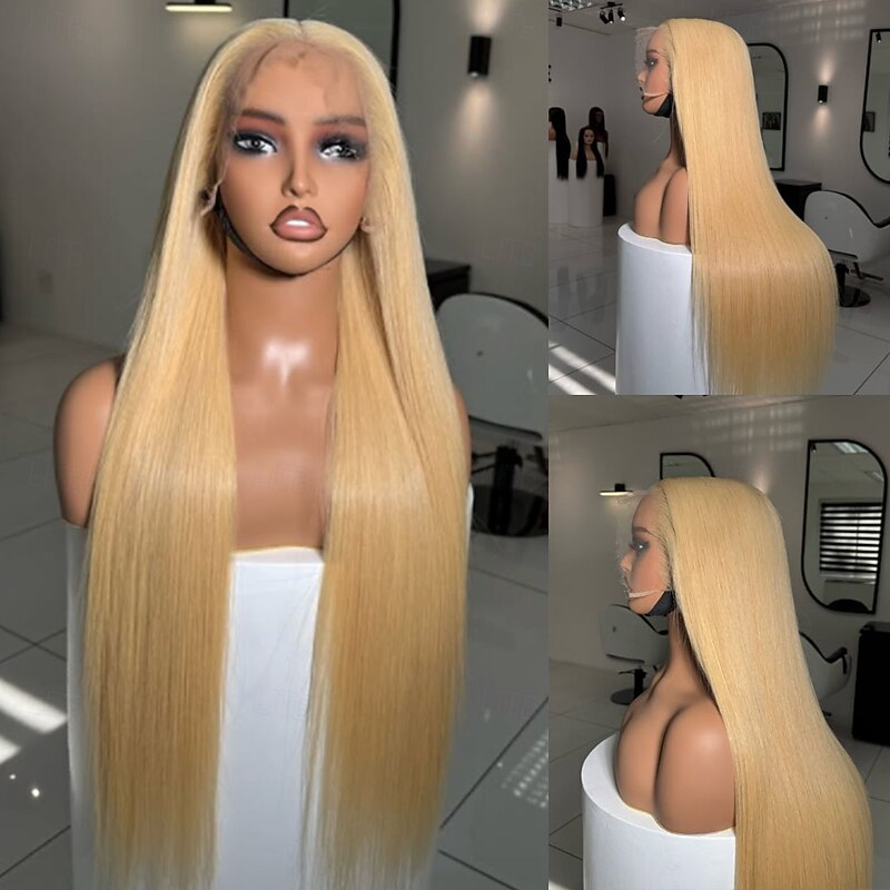 Human Hair 5x5 Closure 13x4 Lace Front Wig Free Part Vietnamese Hair Straight Blonde Wig 150% 180% Density with Baby Hair Natural Hairline 100% Virgin Glueless Pre-Plucked For Women Long Human Hair - Main Image