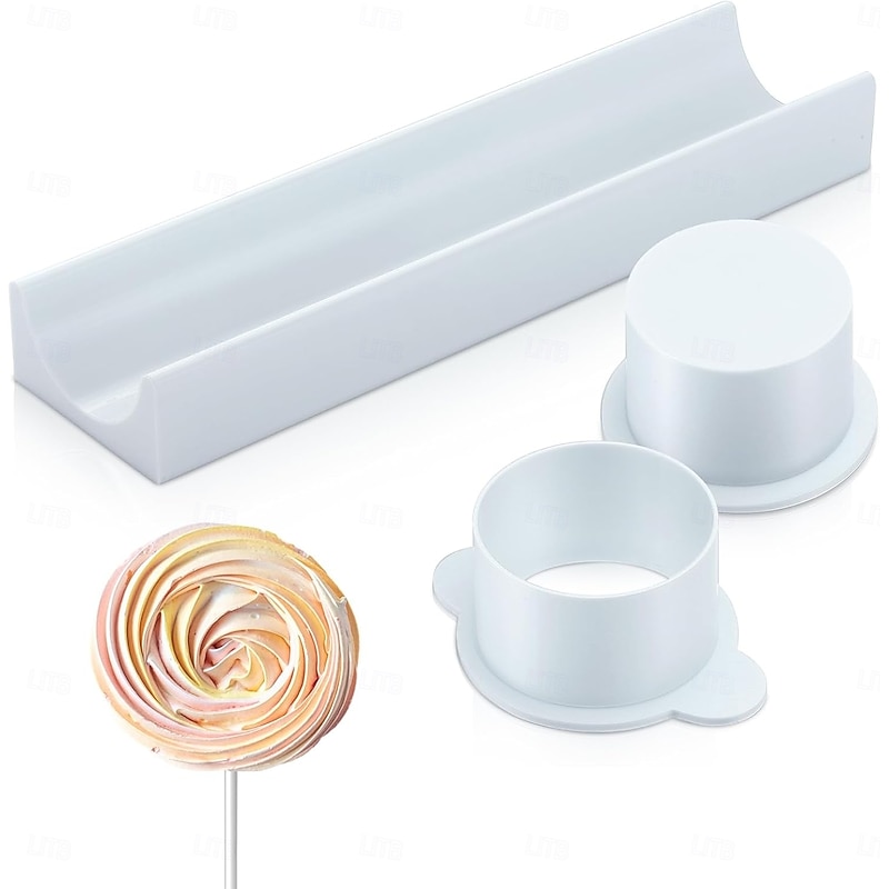 3pcs Round Cake Sticks Mold with 9-inch Tray 3D Printed Cake Sticks Cutter and Pusher Suitable for Home Baking, Birthday Parties, Wedding Dessert Baking Molds2