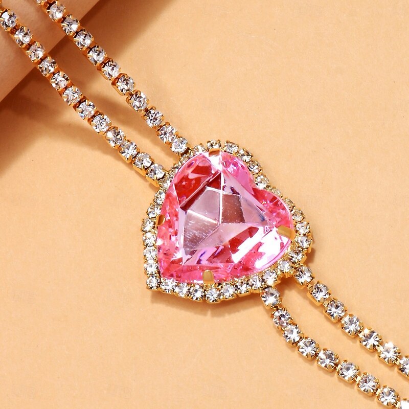 Choker Necklace Rhinestones Women's Fashion Cute Two tone Cute Wedding Semicircle Necklace For Wedding Party Daily3