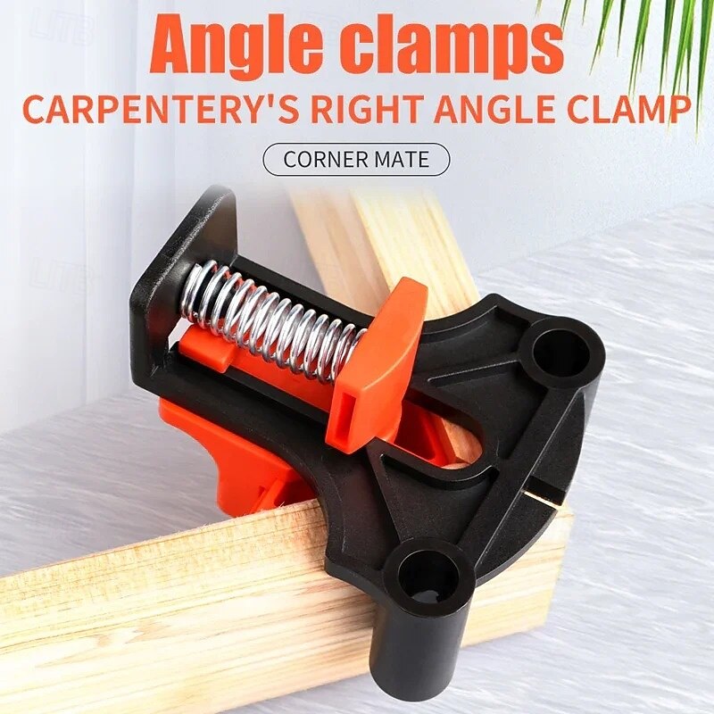 4 Pcs Corner Clamps Woodworking Right Angle Clip Set Portable Spring Clamp Wood Joinery Locator Tool for Framing Picture Box Cabinet Assembly3