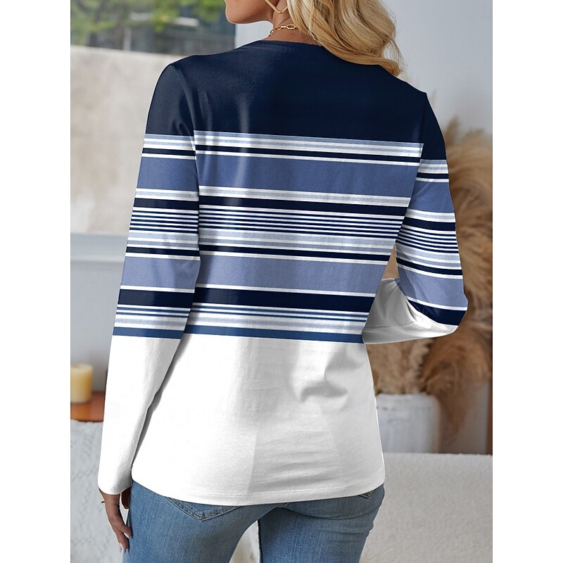 Women's Blouse Tunic V Neck Long Sleeve Buttons Graphic Geometric Vintage Fashion Casual Regular Tops Daily Patchwork Print Blue Purple Brown Green Spring Fall Winter2