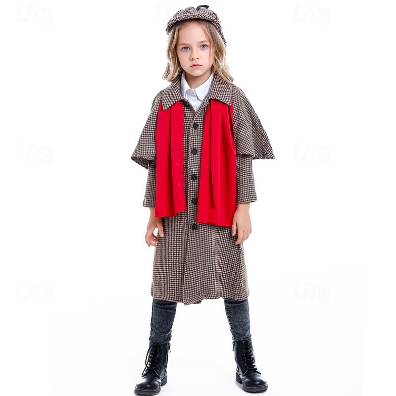 Fairy Tale Detective Cosplay Costume Outfits Storybook Characters Cosplay Movie Cosplay for Boys' Girls' Kid's Halloween Carnival World Book Day Performance Educational Dress Up School Event Dress Up