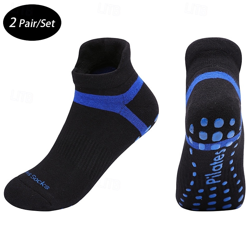 Men's 2 Pairs Multi Packs Socks Running Socks Casual Socks Blue + White Red / Green Color Color Block Vacation Sports & Outdoor Daily Basic Medium Spring Fall Fashion Casual