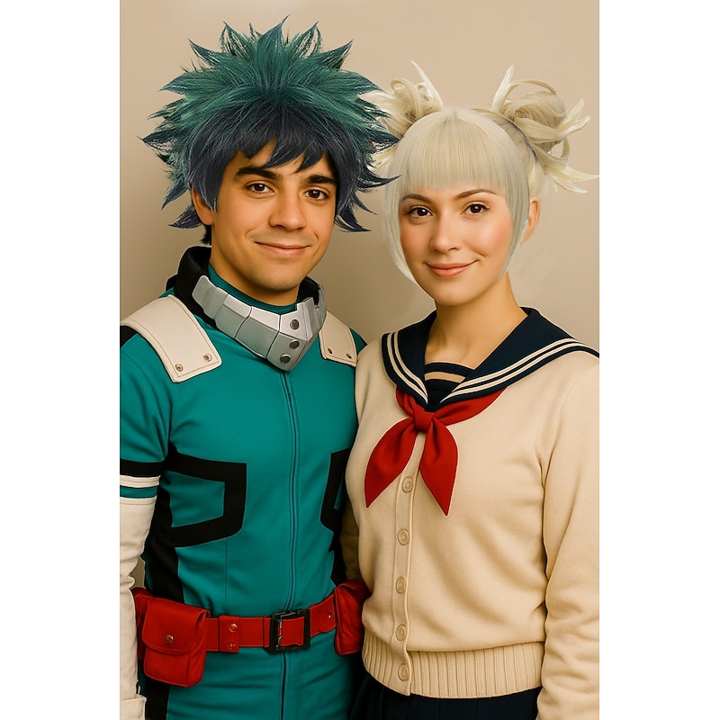 Bakugou Wig Deku Wig Toga Wig   Uraraka Cosplay Wig Cosplay  Wig Wavy Middle Part Wig Blonde One Color Synthetic Hair Women's Blonde Halloween Wigs