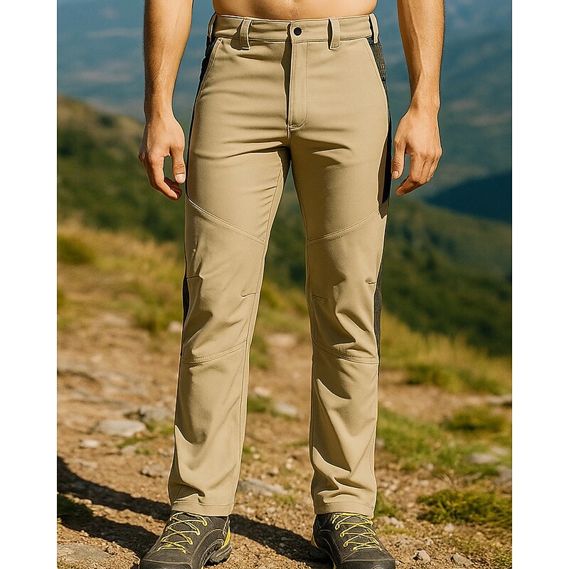 Men's Cargo Pants Hiking Pants Trousers Waterproof pants Patchwork Outdoor Regular Fit Waterproof Windproof Bottoms Pocket Khaki Camping / Hiking Running S M L XL3