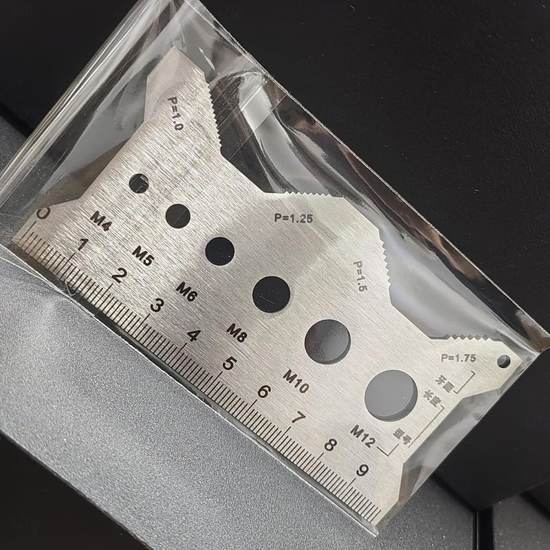 Stainless Steel Double-Sided Bolt Gauge Card, Portable Highly Precise Bolt Size-it Gauge, Bolt Size Finder, Quickly and Accurately Identify Bolt Thread and Screw Sizes4