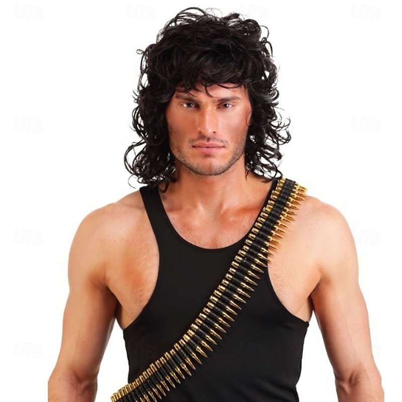 Rambo Adult John Rambo Wig – Synthetic Hair for Movie Cosplay, Halloween & Action Hero Costume Parties4