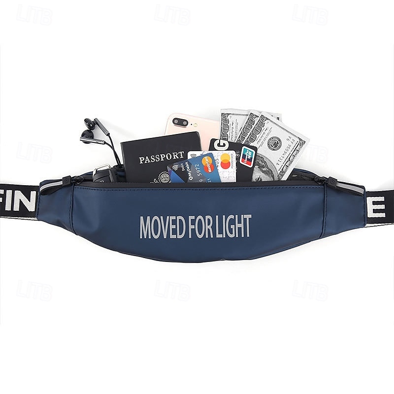 Waist Pouch Bag Running Belt Fanny Pack Sport Waist Pack for Marathon Jogging Running Sports Bag Lightweight Water Resistant Reflective Strip Nylon Men's Women's Running Bag