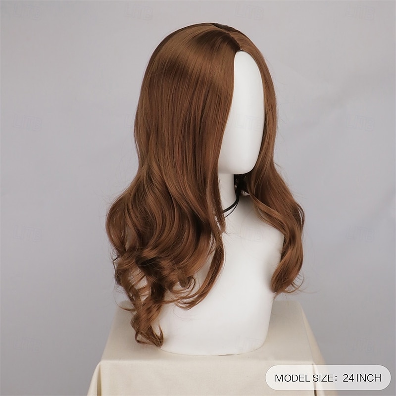 M3gan Deep Brown Megan Wig Evil Killer Long Loose Natural Wavy Maegan Cosplay Wigs for Women Middle Parted4