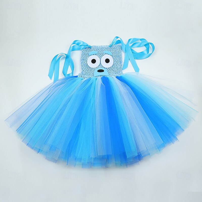Blue Dog Bingo Dress Outfits Tutu Adventure Movie Movie Cosplay for Girls' Kid's Halloween Carnival World Book Day Performance Educational Dress Up School Event Dress Up4