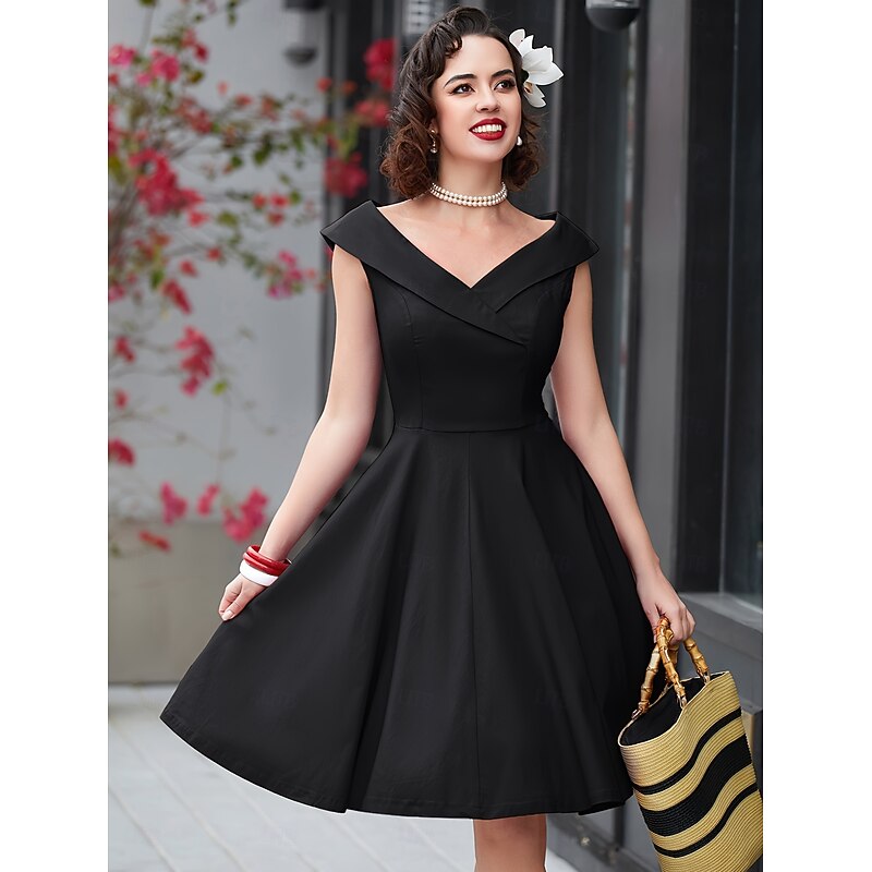 1950s Cocktail Dress Vintage Dress Dress Flare Dress Off Shoulder Fancy Dress Women's Masquerade Party / Evening Bachelorette Party Adults' Dress Homecoming Dresses3