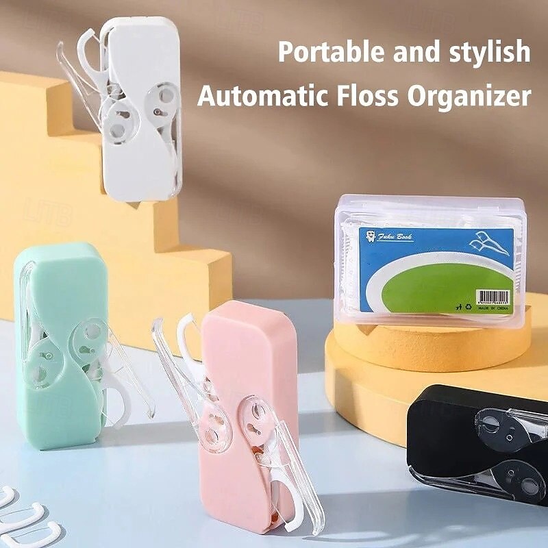 Portable Floss Dispenser Compact Dual-Opening Toothpick Holder Travel Dental Floss Storage Box Mini Disposable Floss Picks Case for Purse Pocket Office Car Use4