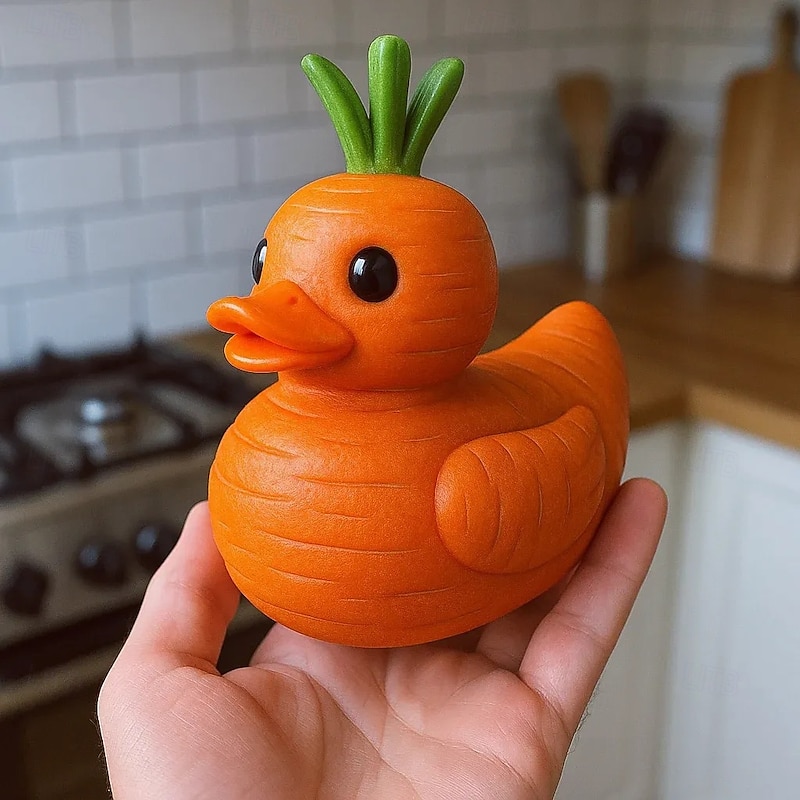 Whimsical Vegetable Duck Resin Figurine, Funny Duck Statue with Veggie Design for Home or Kitchen Decor, Cute Tabletop Ornament for Farmhouse or Garden Display2