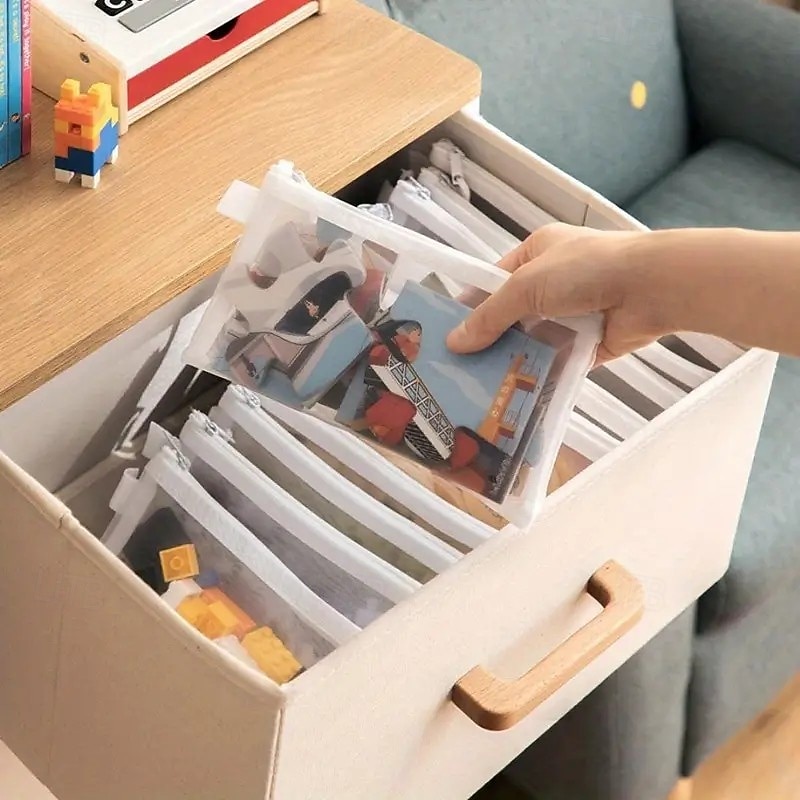 9pcs Mesh Zipper Pouch Set A6/A5/A4, Large Capacity Transparent Document Bags, Portable File Folders, Pencil Cases, Puzzle Storage Organizer for Office, School, Travel