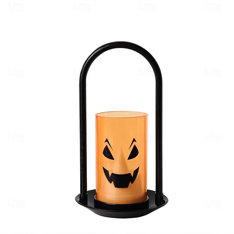 1 Pc Halloween Candle Light Pumpkin Expression Nightlight Desktop Decoration Prop Ornament Small Oil Lamp Small Nightlight3