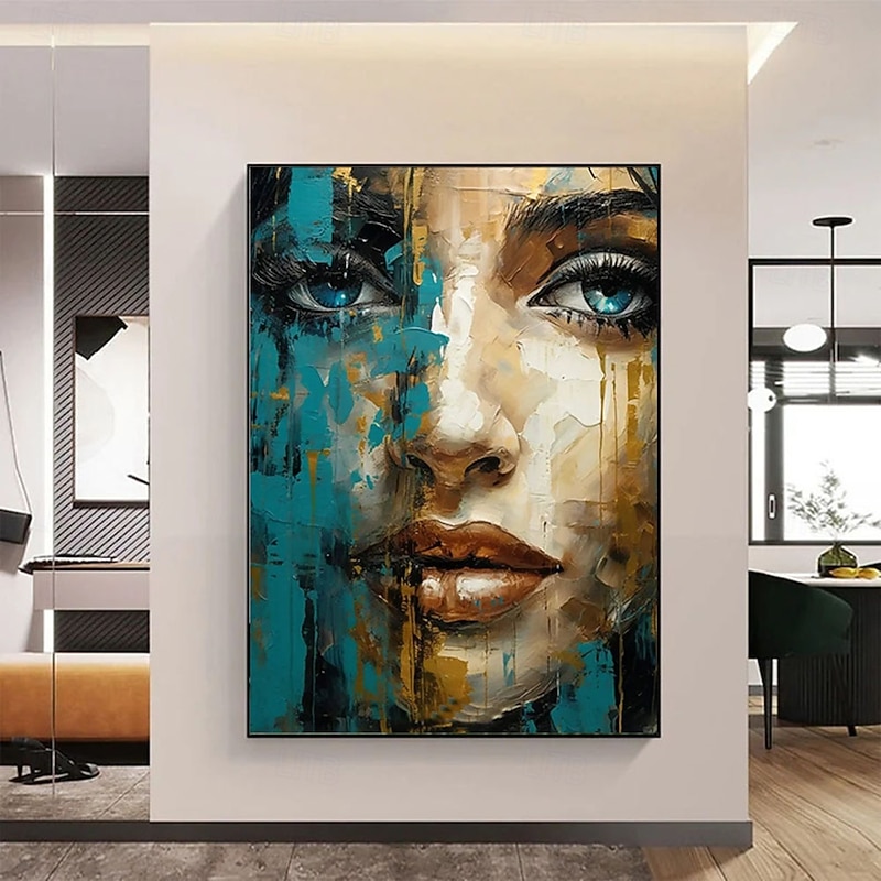 Hand Painted Wall Art  Portrait Woman Oil Painting On Canvas Custom Vintage Female women oil Painting Living Room Wall Decor Modern Wall Art Home Decoration Decor ready to hang2