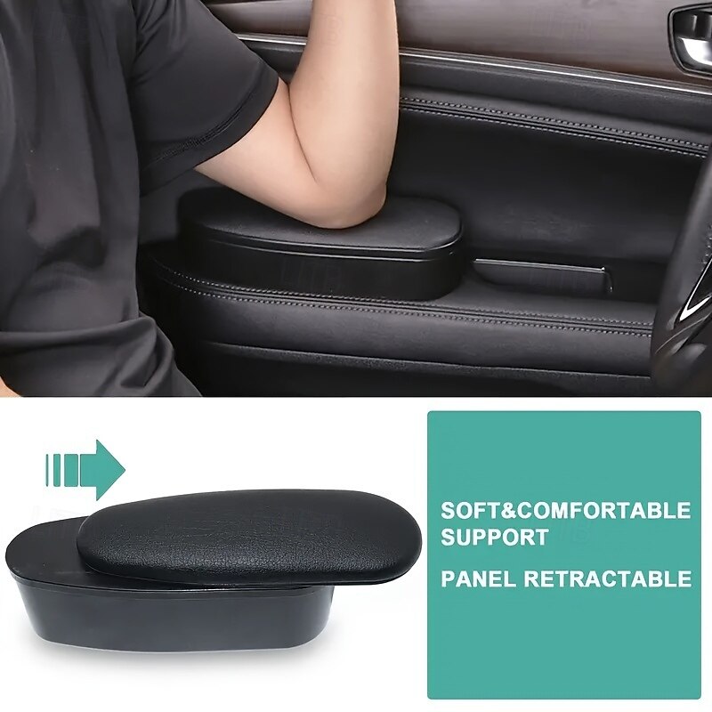 Soft & Comfortable Faux Leather Armrest Covers for Car Door Panels - Adjustable Height Elbow Support Pads Protective Cushions for Elbows Interior Elevator Boxes Armrest Covers for Car
