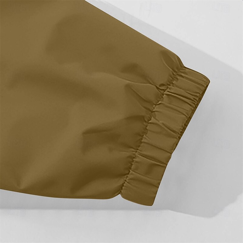 Men's Outdoor Jacket Casual Jacket Vacation Daily Waterproof Windproof Pocket Fall Winter Plain Fashion Classic Hooded Regular Light Green Dark Red Navy Blue Blue Khaki Jacket4