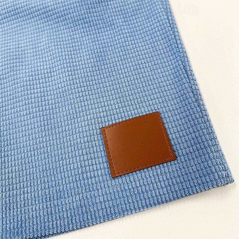 Men's Waffle Shorts Shorts Summer Shorts Beach Shorts Casual Shorts Pocket Elastic Waist Drawstring Plain Comfort Breathable Knee Length Outdoor Vacation Casual Vacation Ethnic Style Black White2