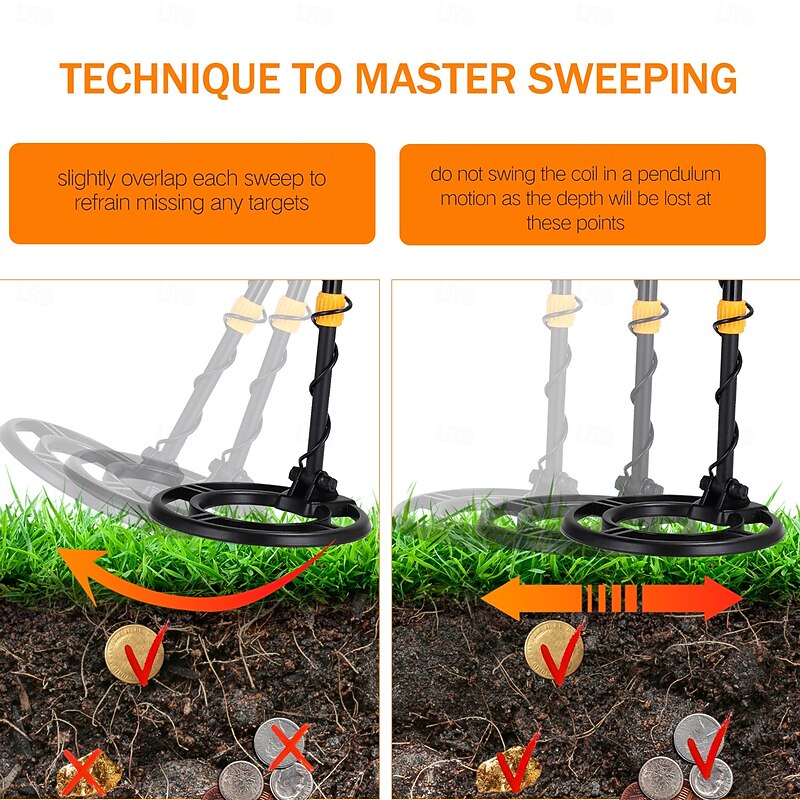 MD930 Waterproof Portable Metal Detector, High-sensitivity Underground Treasure Metal Detector with LCD4