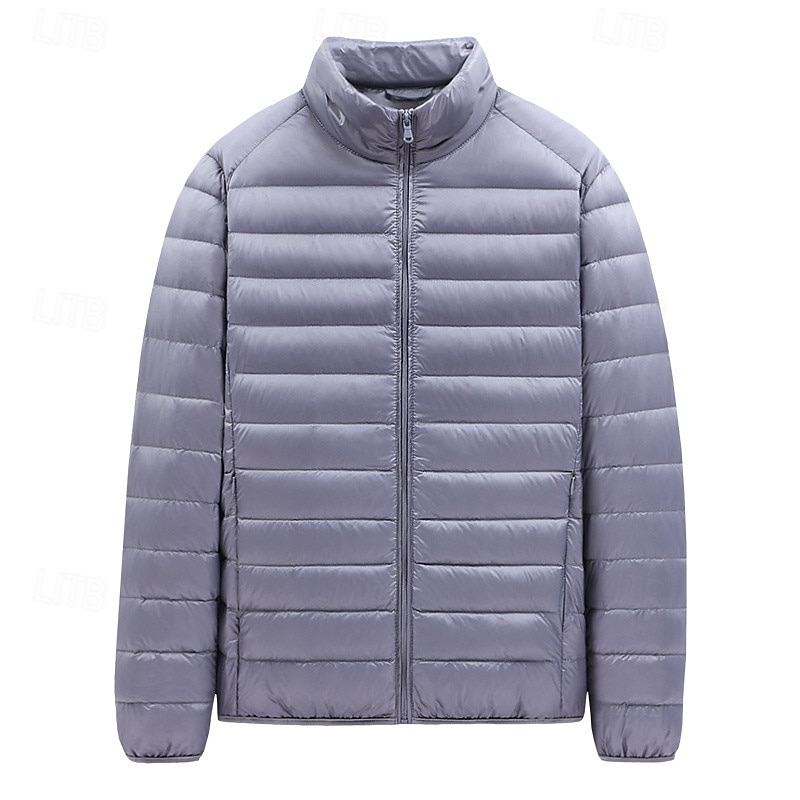 Men's Puffer Jacket Winter Jacket Outdoor Thermal Warm Hiking Outfits Hiking Clothes Winter Top Camping / Hiking / Caving Traveling Black Burgundy Dark Navy3
