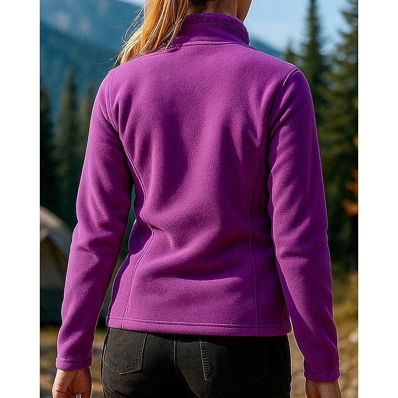 Women's Outdoor Jacket Hiking Jacket Fleece Jacket Convertible Jacket Fleece Winter Outdoor Thermal Warm Top Pink Purple Rose Red Grey2