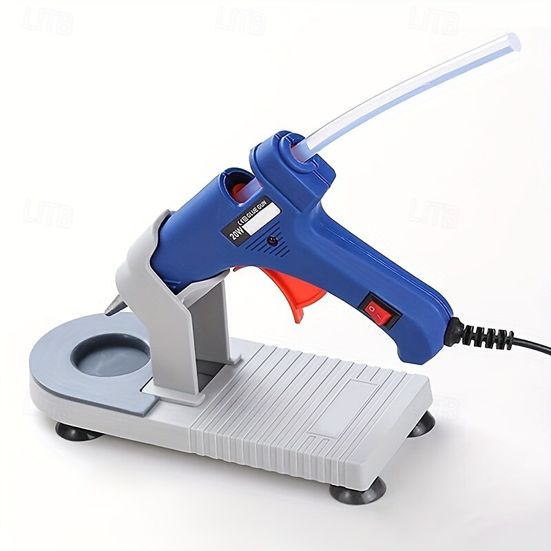 Portable 1PC Hot Glue Gun Stand with Easy to Use Design for DIY Crafts Plastic Holder and Compact Base Support Accessory for Home Use - No Electricity Required2