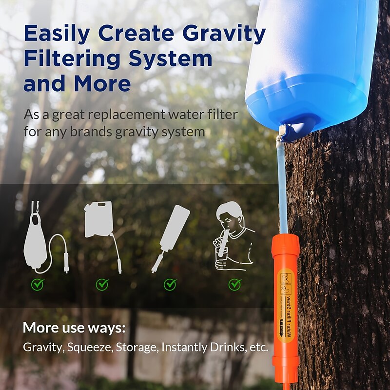 Mini Personal Water Filter Straw, ABS Material, Dispenser Container Type, for Hiking, Camping, Travel and Emergency Preparedness3