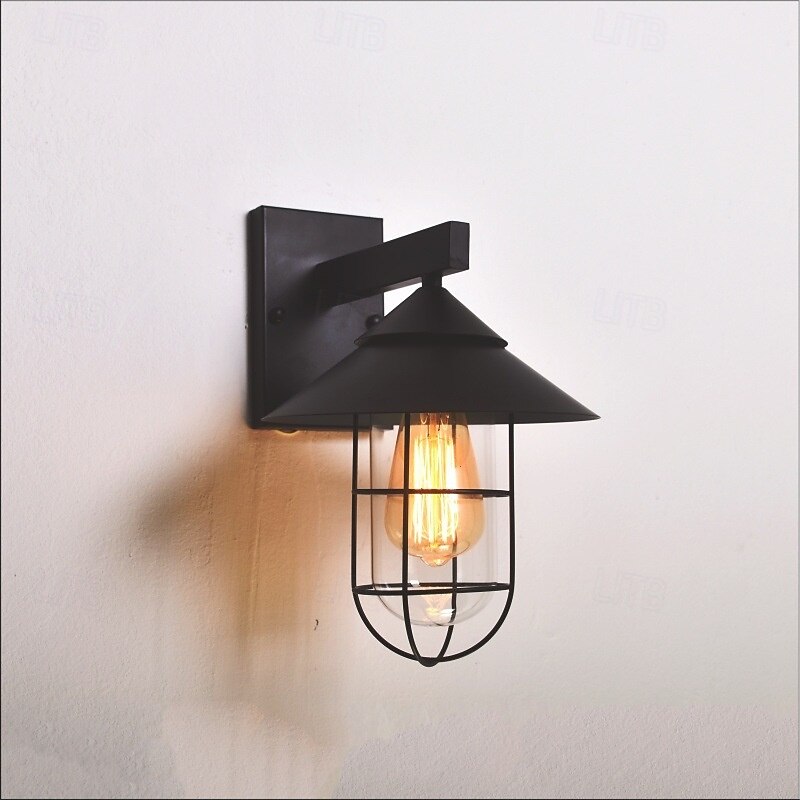 LED Wall Sconce Lighting Fixture Antique Wall Sconce Lantern External Waterproof IP65 Rustproof Aluminum Glass Lantern Wall Lamp Lantern Courtyard Garden Balcony Villa Decorative Lights 85-265V2