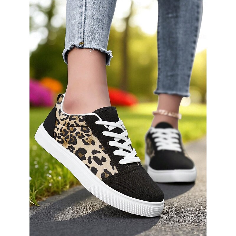Women's Colorful Canvas Sneakers – Lightweight Casual Lace-Up Shoes with Vibrant Artistic Print, Perfect for Walking, Travel and Everyday Street Style