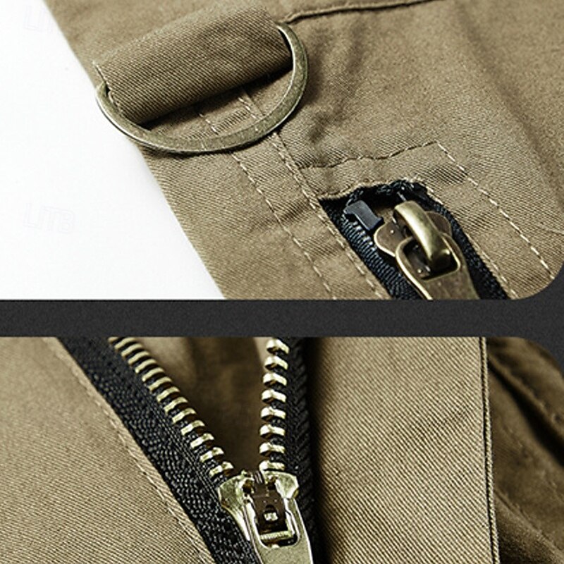 Men's Cargo Shorts Shorts Summer Shorts Multi Pocket Flap Pocket Plain Comfort Wearable Short Outdoor Sport Daily Fashion Casual Black Khaki4