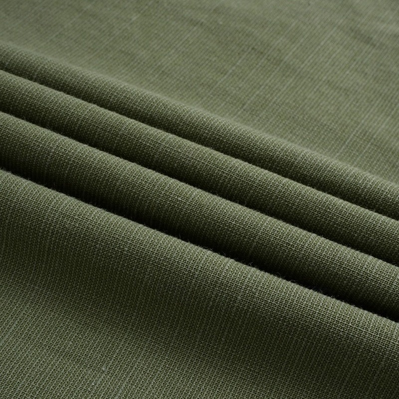 Men's Shirt Linen Shirt Summer Shirt Beach Shirt Solid Color Vacation Casual Black White Green Khaki Long Sleeve V Neck Summer Spring Clothing Apparel Basic3