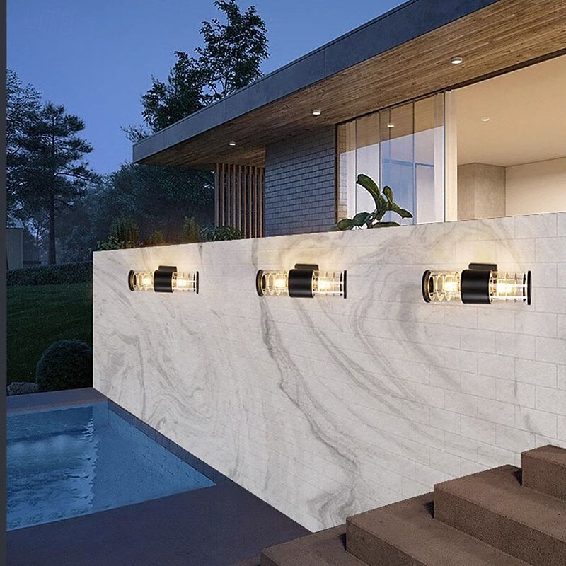 LED Wall Sconce Lighting Fixture Antique Wall Sconce Lantern External Waterproof IP65 Rustproof Aluminum Glass Lantern Wall Lamp Lantern Courtyard Garden Balcony Villa Decorative Lights 110-240V4