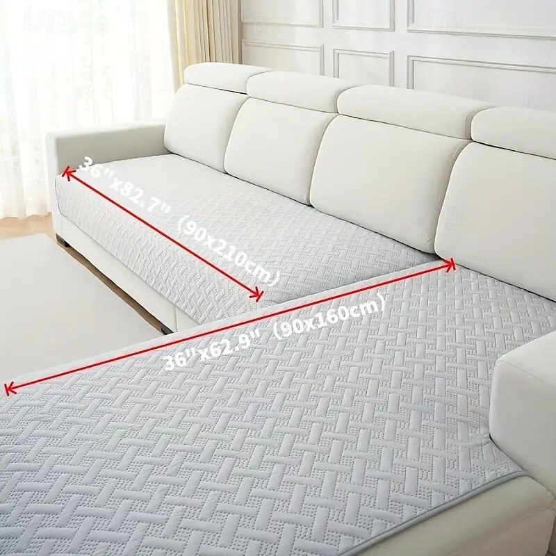 Dutch velvet Sofa Cover Soundwave technology cross - embossed pattern sofa cushion, suitable for all seasons with anti - slip bottom, applicable to the protection and decoration of L - shaped queen