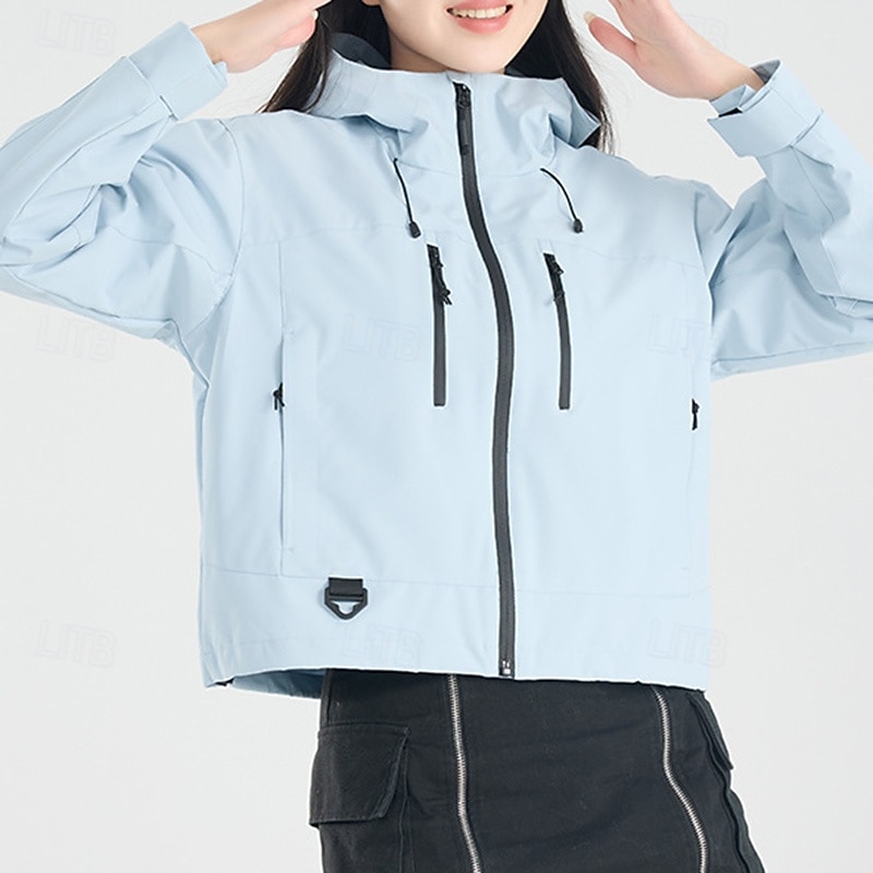 Women's Windbreaker Softshell Jacket Hiking Jacket Outdoor Waterproof Windproof Hiking Outfits Hiking Clothes Spring Autumn / Fall Top Camping / Hiking / Caving Running Solid Color Yellow Pink Blue