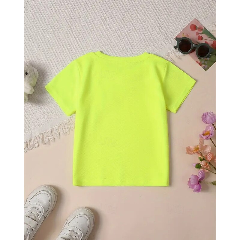 Boys' Printed T-Shirt TRALALA Shark Cartoon Graphic Short-Sleeve Top Fashion Summer Trendy and Cool Personality Tee2