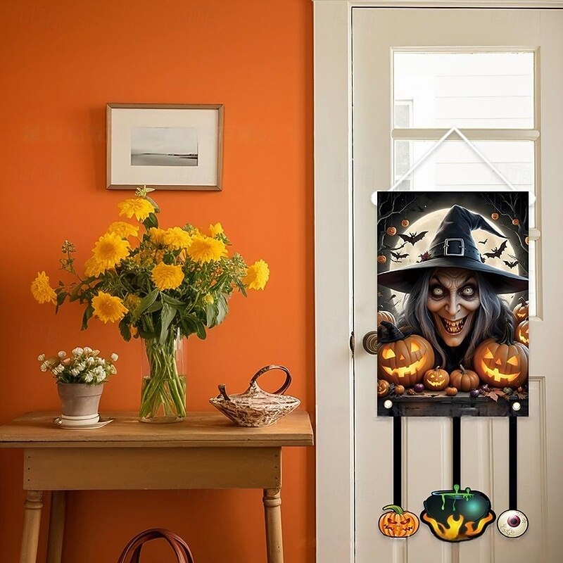 Halloween Flag Ghost Pattern Flag - Creative Holiday Garden Flags for Outside, Small Garden Flags for Halloween