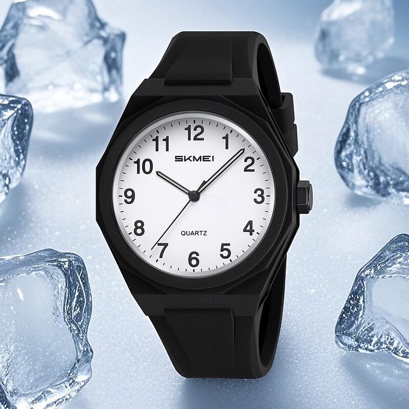 SKMEI Women Men Kids Quartz Watch Large Dial Casual Wristwatch Luminous Waterproof Silicone Watch4