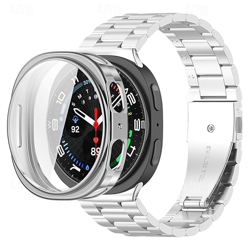 Watch Band for Samsung Galaxy Watch 8 40/44mm Watch 8 Classic 46mm Watch Ultra 47mm Stainless Steel Replacement  Strap Stainless Steel Buckle Sport Band Business Band Wristband3