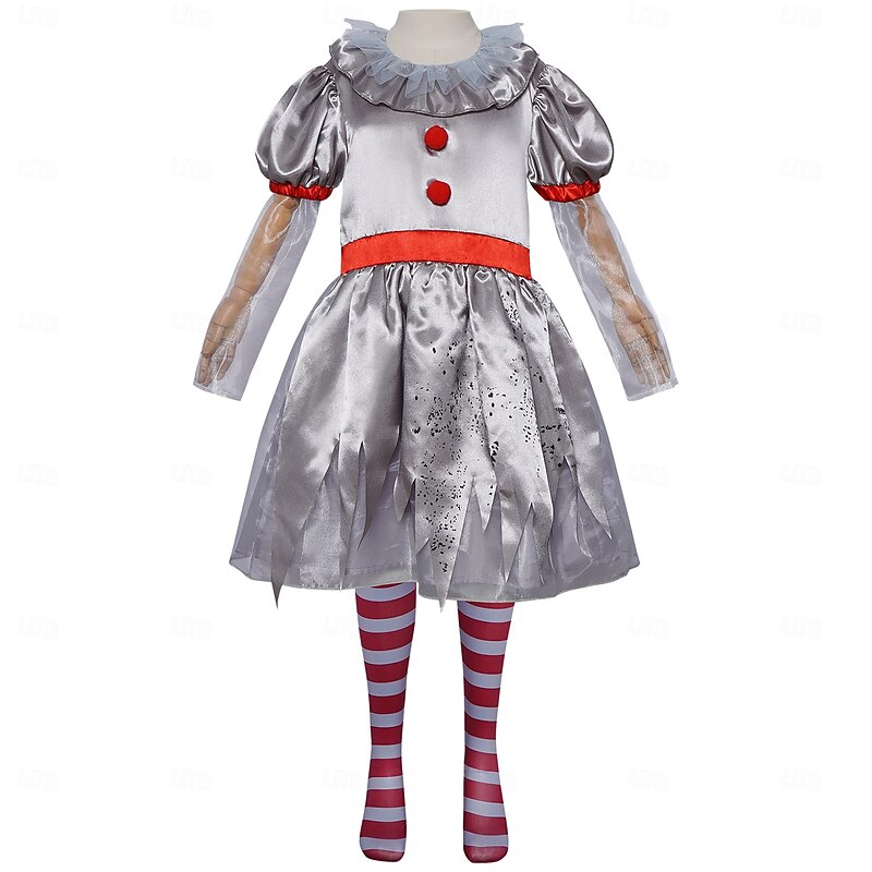 Clown Pennywise Halloween Costume Halloween Group Couples Costumes It Horror Scary Costume Kid's Adults' Men's Women's Boys' Halloween Carnival Performance Party Easy Halloween Costumes Dress Up2