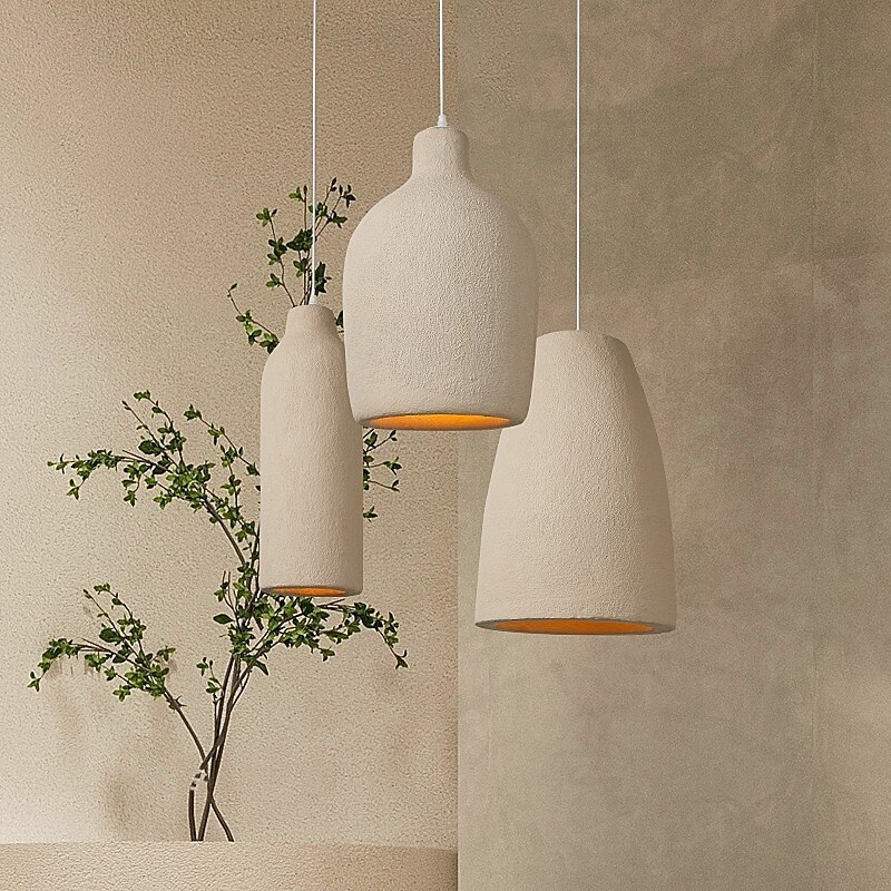 Oriental Aesthetic Wabi Sabi Pendant Light, 51cm Height, Warm White White Light, E26 E27, Adjustable Chain