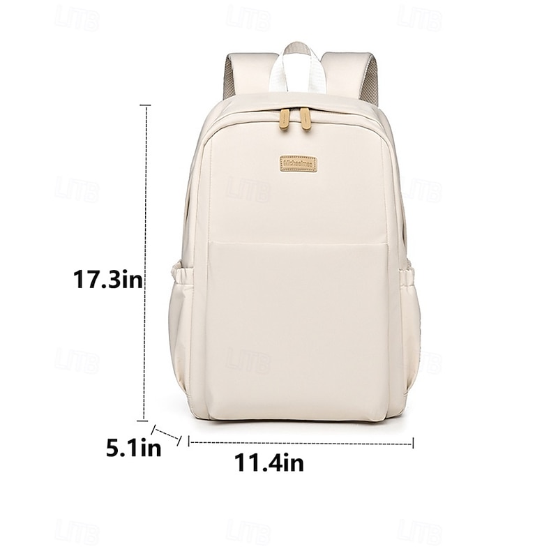 Unisex White Waterproof Laptop Backpack with Padded Compartment, Large Capacity Multi-Pocket School and Travel Bag for College, Work, and Daily Use3