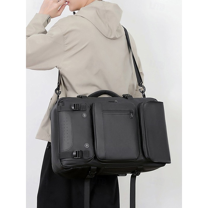 Men's Backpack School Bag Bookbag Functional Backpack School Backpack Bookbag School Outdoor Daily Solid Color Polyester Oxford Cloth Nylon Large Capacity Waterproof Multi Carry Zipper Lake blue3