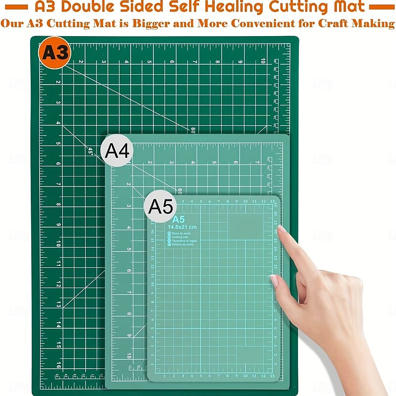 1pc 5-Ply A3 Self Healing Rotary Cutting Mat Double Sided Craft Cutting Board For Sewing Crafts Hobby Fabric Precision Scrapbooking Project3