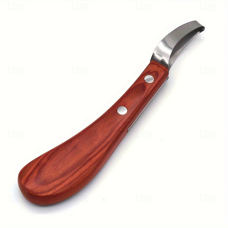 Farrier Tools Horse Hoof Trimming Tools - Professional Horse Hoof Knife Stainless Steel with Ergonomic Wooden Handle - Ideal for Horse Hoof Trimming and Care Veterinary Tool for Equine Hoof Mainten3
