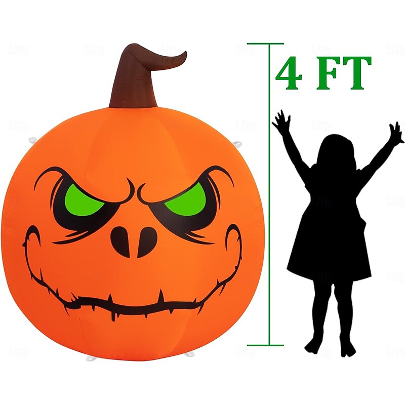 1 Pc Halloween Lantern Pumpkin Inflatable Air Model Courtyard Garden Lawn Path Indoor and Outdoor Halloween Party Horror and Weird Atmosphere Decorative Lights3